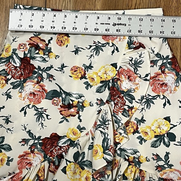 Milk and Honey Floral Layered Ruffle Midi Skirt L Romantic Spring Love - Picture 5 of 7